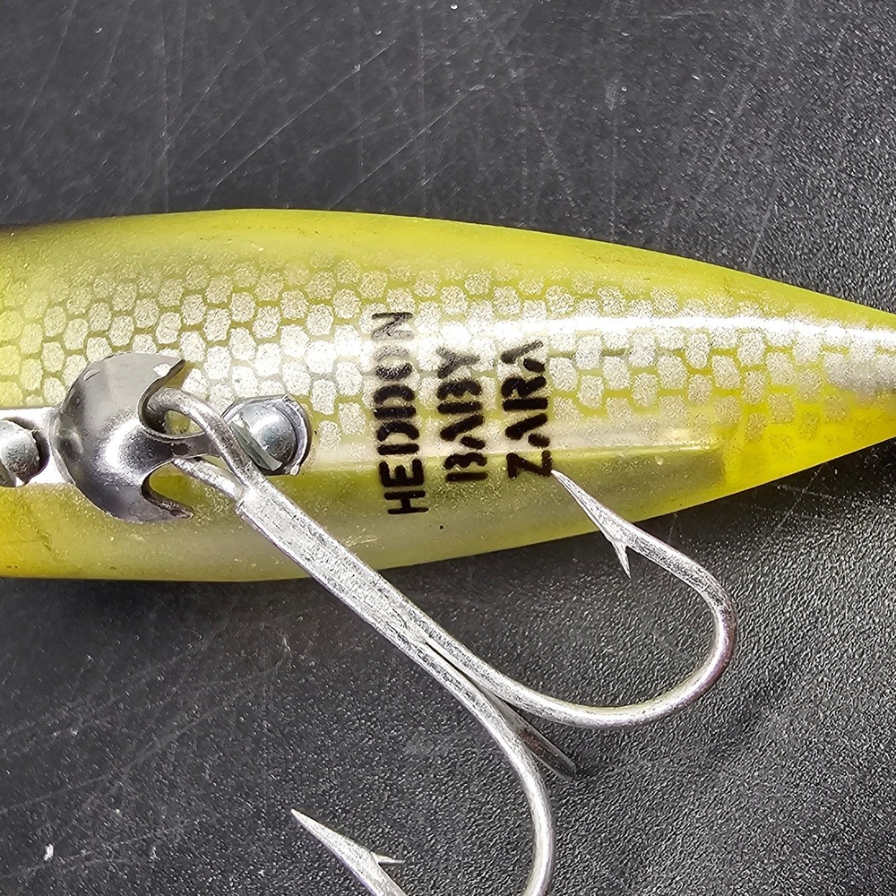 Vintage Heddon Baby Zara Spook Topwater Yellow Black Spotted 3 Inch Fishing Lure